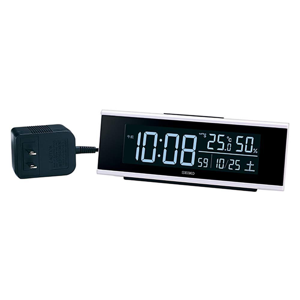 01:白 セイコークロック(Seiko Clock) 置き時計 目覚まし時計 電波 デジタル 交流式 カラー液晶 シリーズC3 白 本体サイズ:6.3×17.4×4.6cm DL307W