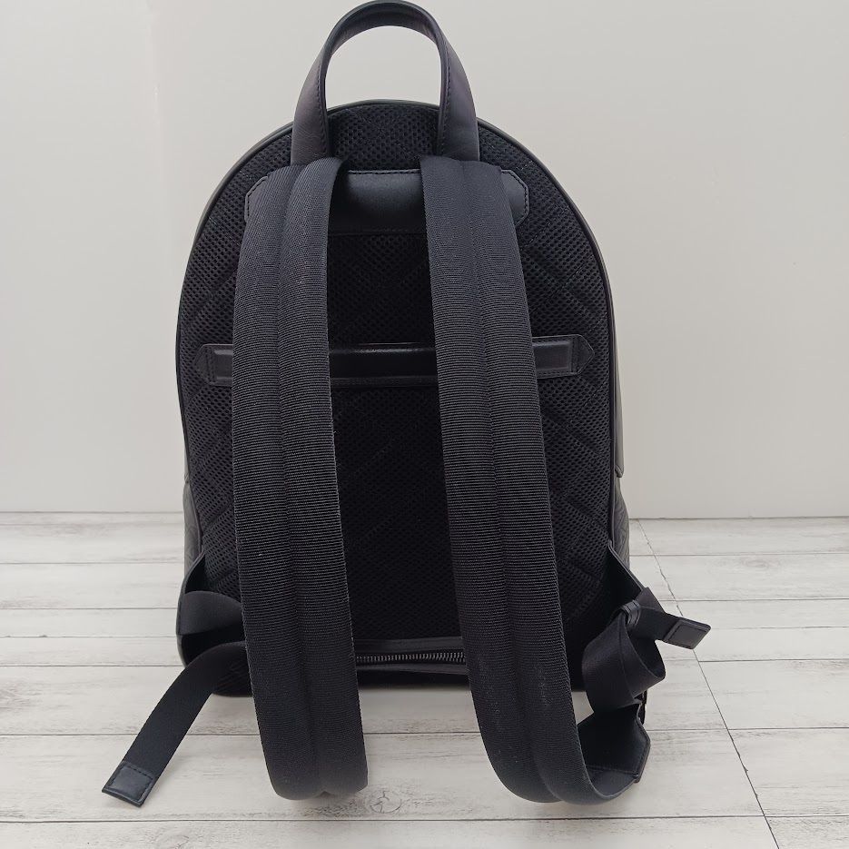 MONTBLANC M gram Black Leather Embossed Logo Backpack モンブラン バックパック ブラック エムグラム レザー