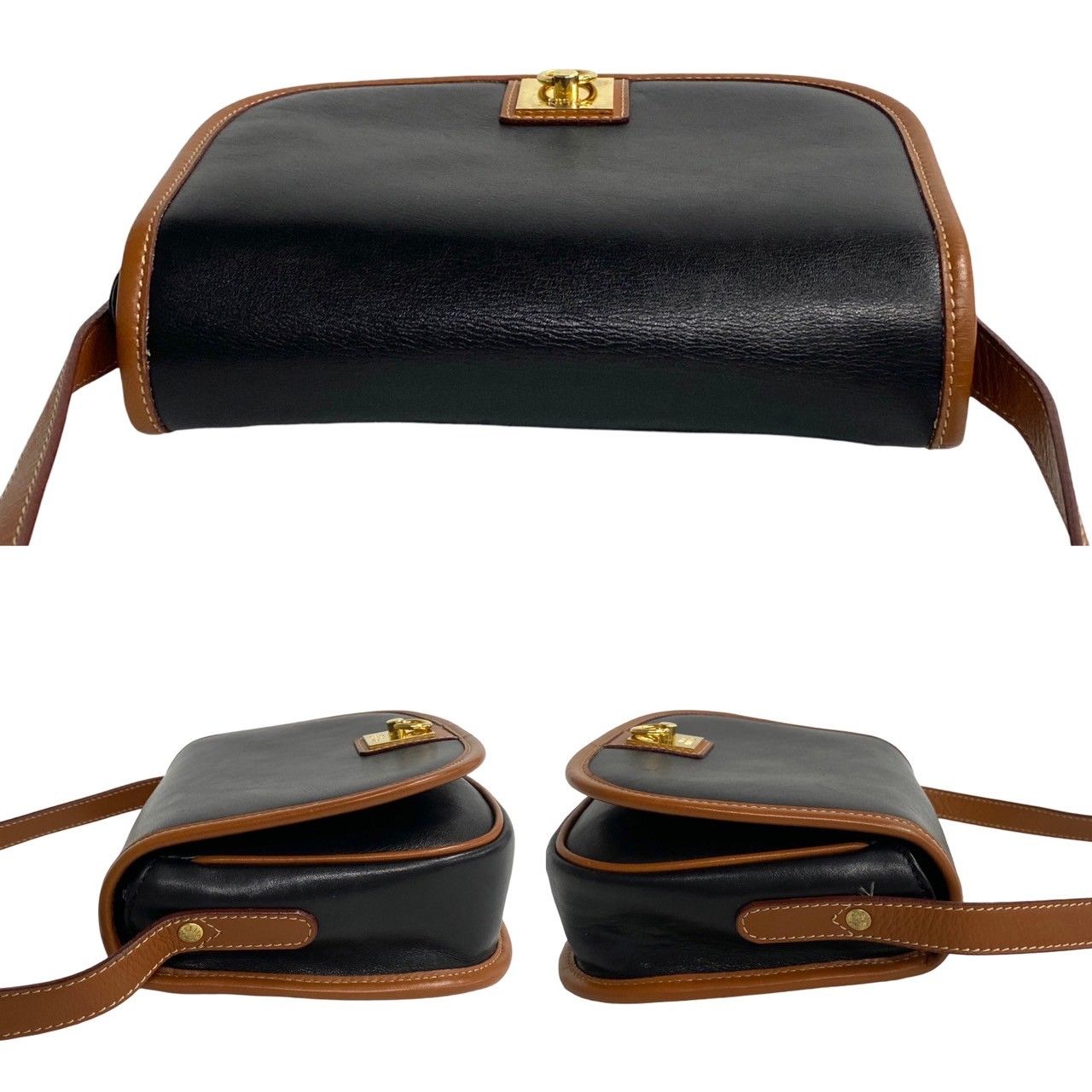 ほぼ未使用 箱 袋付 CELINE セリーヌ ヴィンテージ リング 金具 レザー 