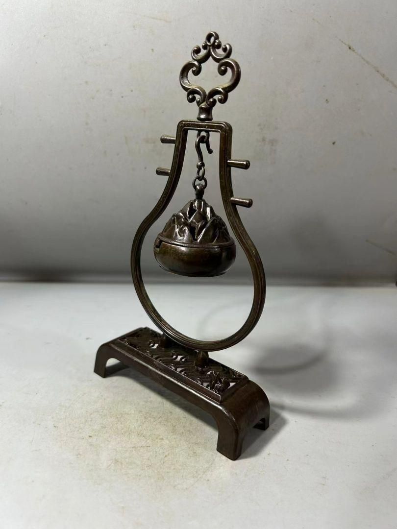 銅器 仏手倒流香 茶台 机 事務室 薫香炉 装飾品 工芸品 銅器 仏手倒流