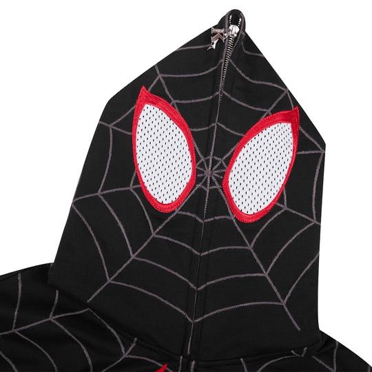 KaKazzy】スパイダーマン 黒 フルジップ パーカー 男女着用可