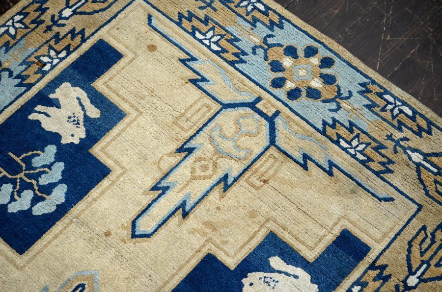 古い緞通　絨毯　鍋島　ラグカーペット　Ｅ 古い緞通 絨毯 鍋島 ラグカーペット E 古い緞通 絨毯 ラグ カーペット