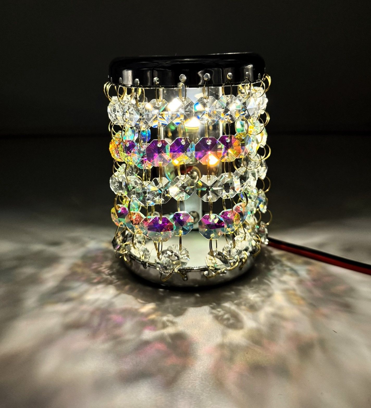 ミニ壁掛けシャンデリア 12 24V共用 軽トラ＆乗用車に最適なサイズ感 電球色