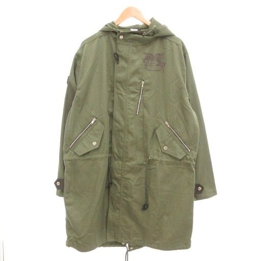 STUDIO 696 OVERDRIVE DEARDROPS モッズコート バックプリント XXL カーキ |UO