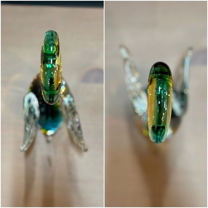 レトロ MultiGlass マルティグラス スワン 1羽 28cm ガラス 置物