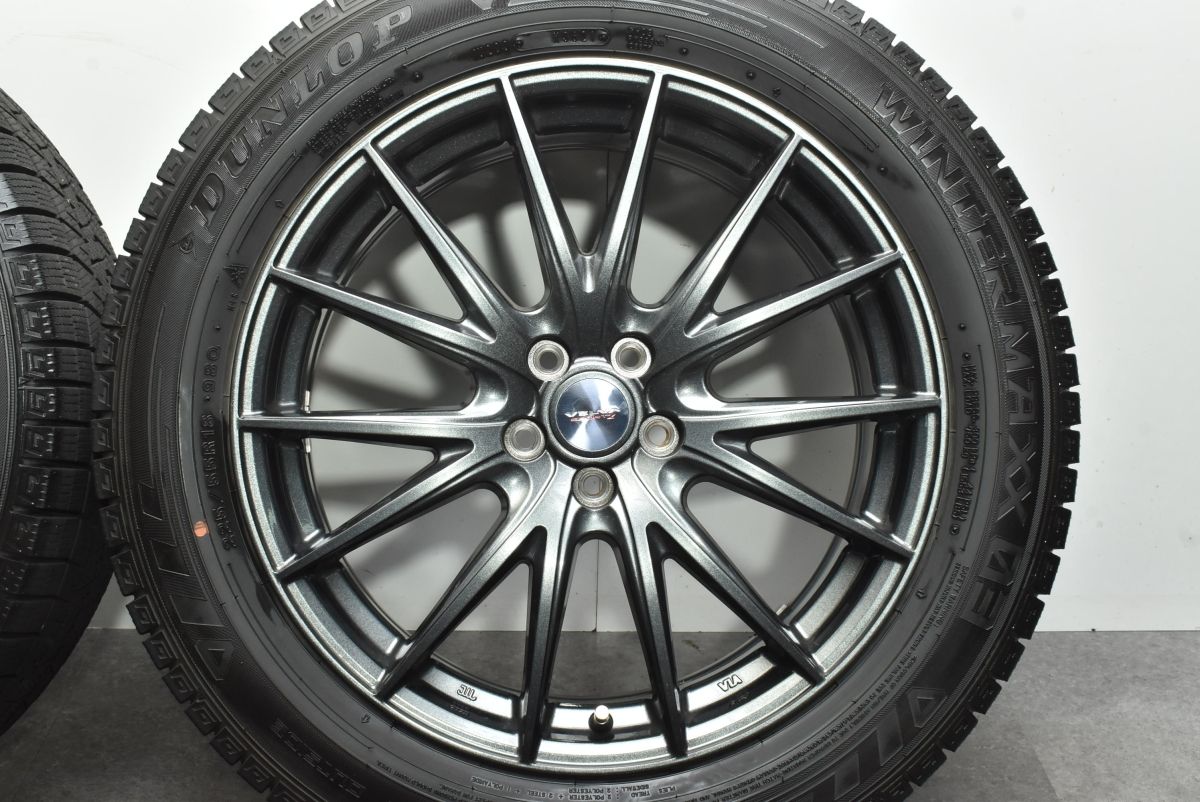 バリ溝 美品】ヴェルヴァ 18in 7J +55 PCD100 ダンロップ ウィンター