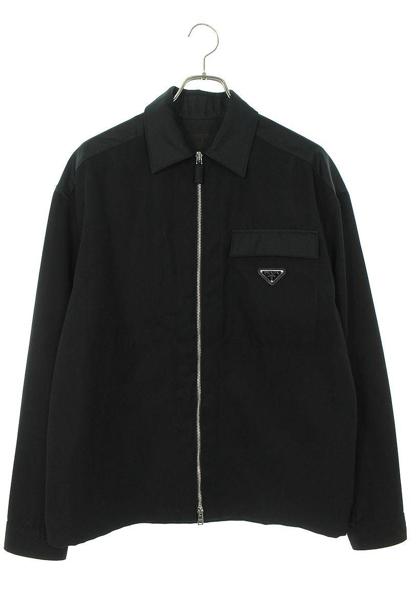 プラダ 22SS SC569 Re-Nylon素材切替ジップアップブルゾン プラダ Re Nylon リ ナイロン 22SS ウール ジャケット XS メンズ