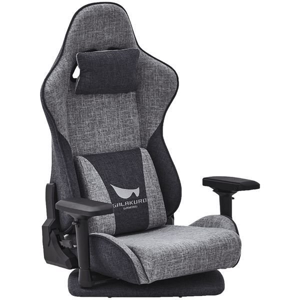 玄人志向 GALAKURO GAMING ゲーミングチェア Heimishシリーズ 座椅子タイプ グレー1年保証 GG-LC/HEIMISH-IG 4550139-672150 組立式