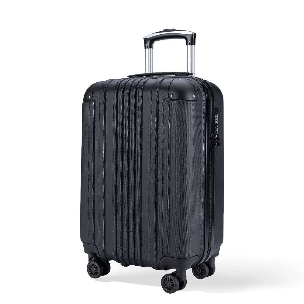 [Bargiotti] ABSスーツケース キャリーバッグ キャリーケース 大容量 超軽量 TSAロック ダブルキャスター 静音 旅行 ビジネス… (ブラック Small)