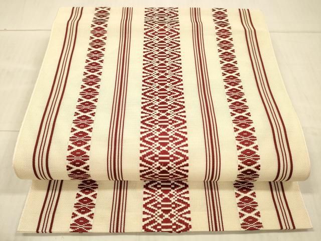 平和屋着物＊夏物 本場筑前博多織 八寸名古屋帯 紗献上 正絹 DAAX8665cm