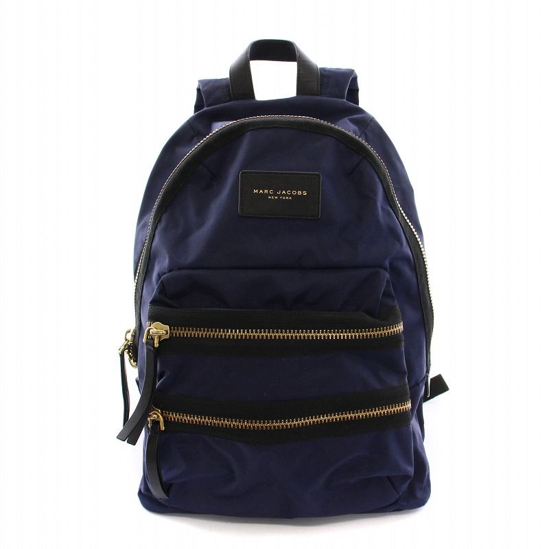 マークジェイコブス MARC JACOBS リュックサック バックパック ナイロン ネイビー 黒 /YM ■OF