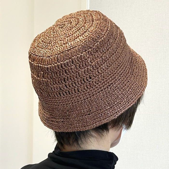 編み物キット エコアンダリヤで編むバケットハット 毛糸 かぎ針編み バケツ帽 ＵＶカット 帽子