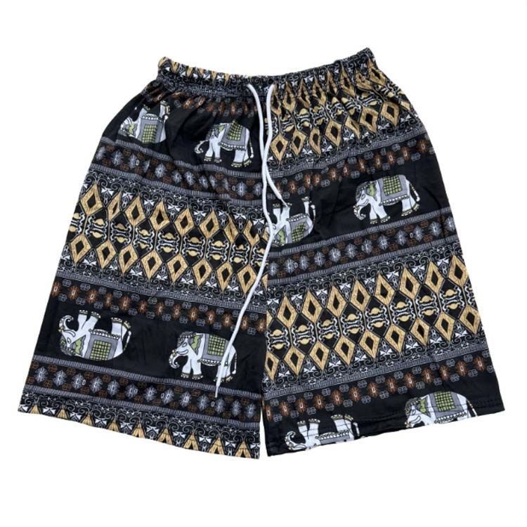 古着 美品 ランバンスポーツ ハーフパンツ レディース 紫 ストライプ柄 L ハーフパンツ メンズ レディース ストレッチショートパンツ 花柄