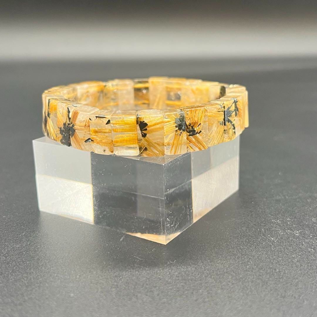 ゴールドルチル タイタンルチル 太陽ルチル バングル ブレスレット