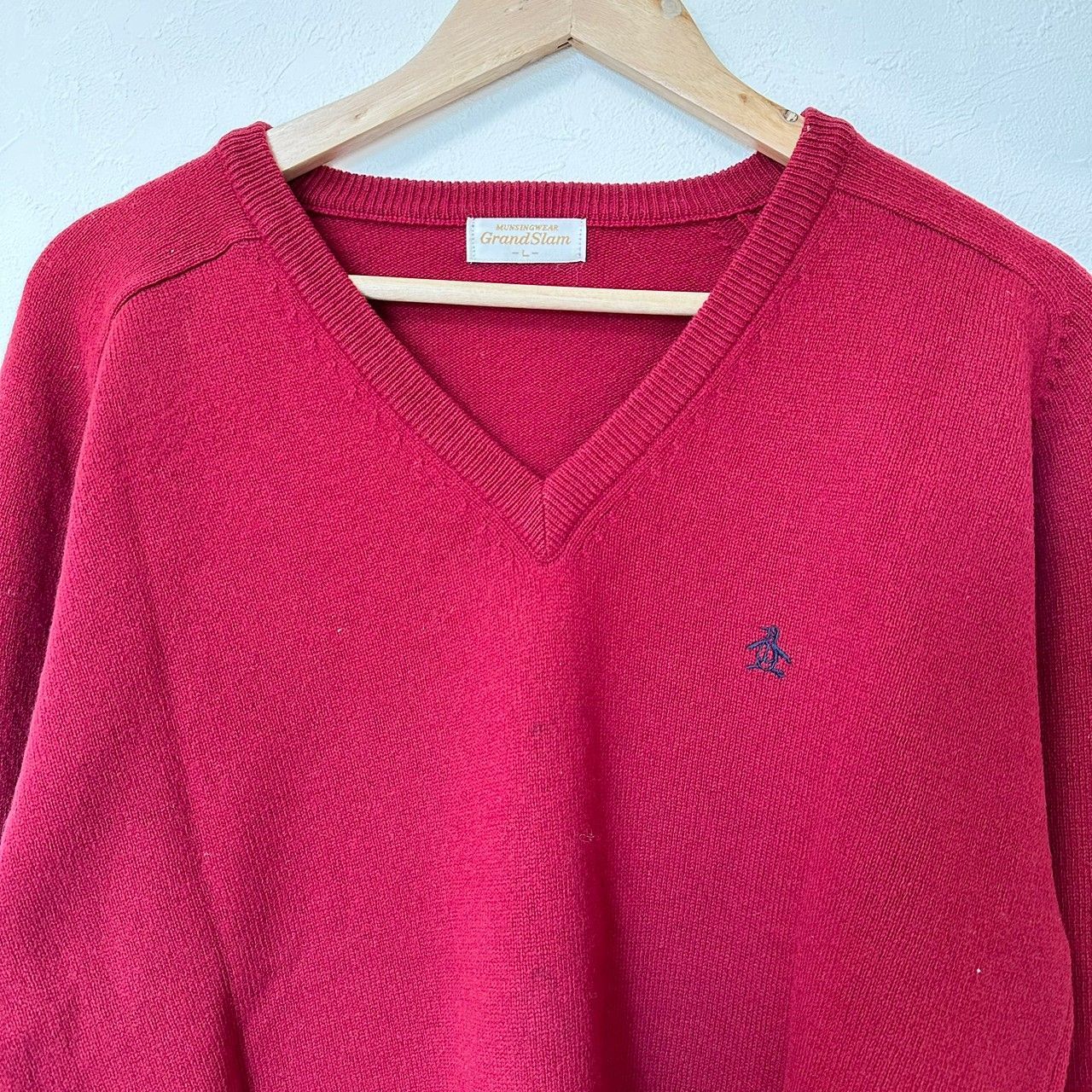 90's マンシングウェア グランドスラム ロゴ刺繍 ウールニット