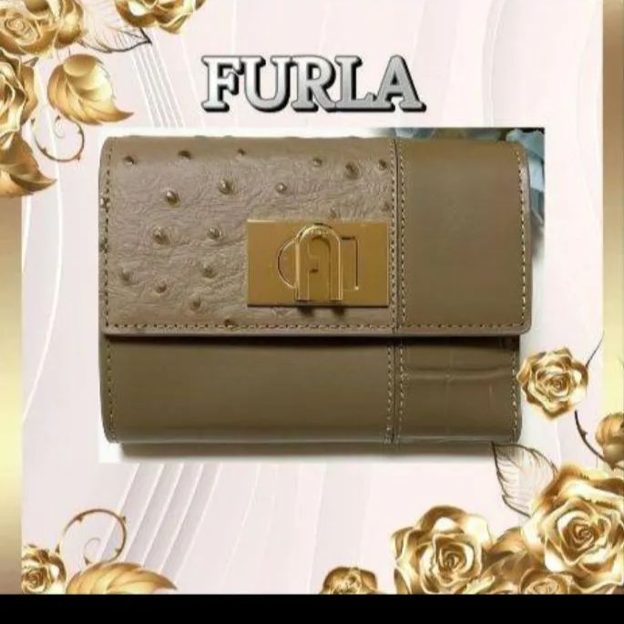 Sale 匿名配送 新品 ✳️ FURLA フルラ カーキ 財布 - メルカリ