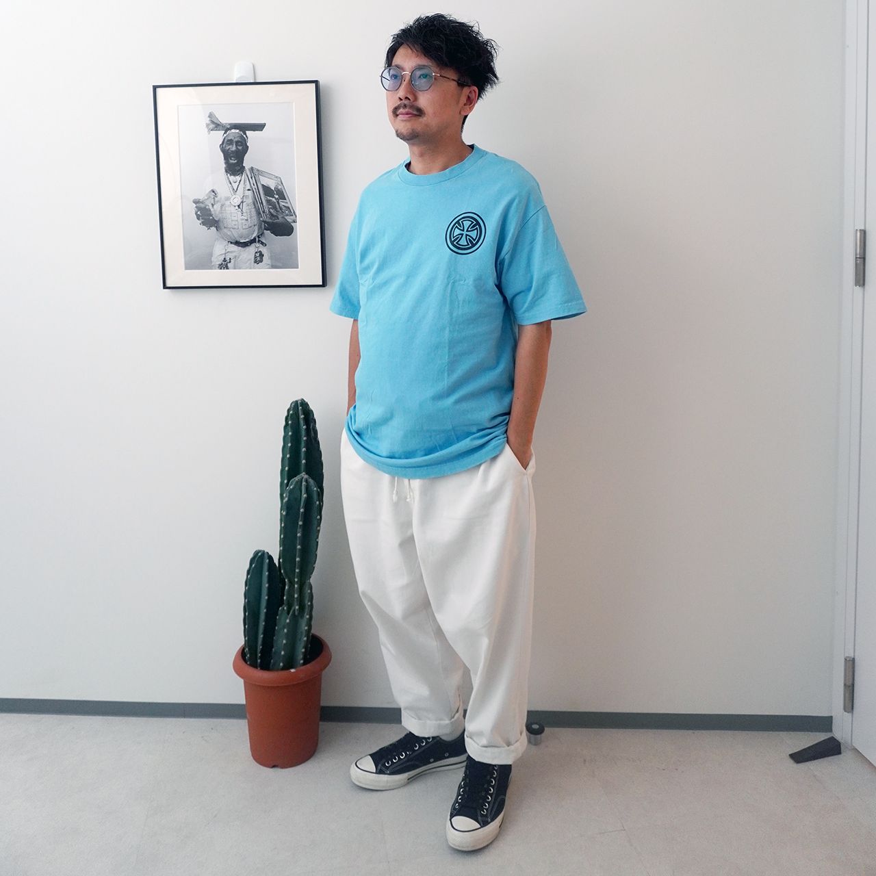 independent nhsタグ L/S tee Mサイズ INDEPENDENT】インディペンデント NHSタグ アイアンクロスロゴ