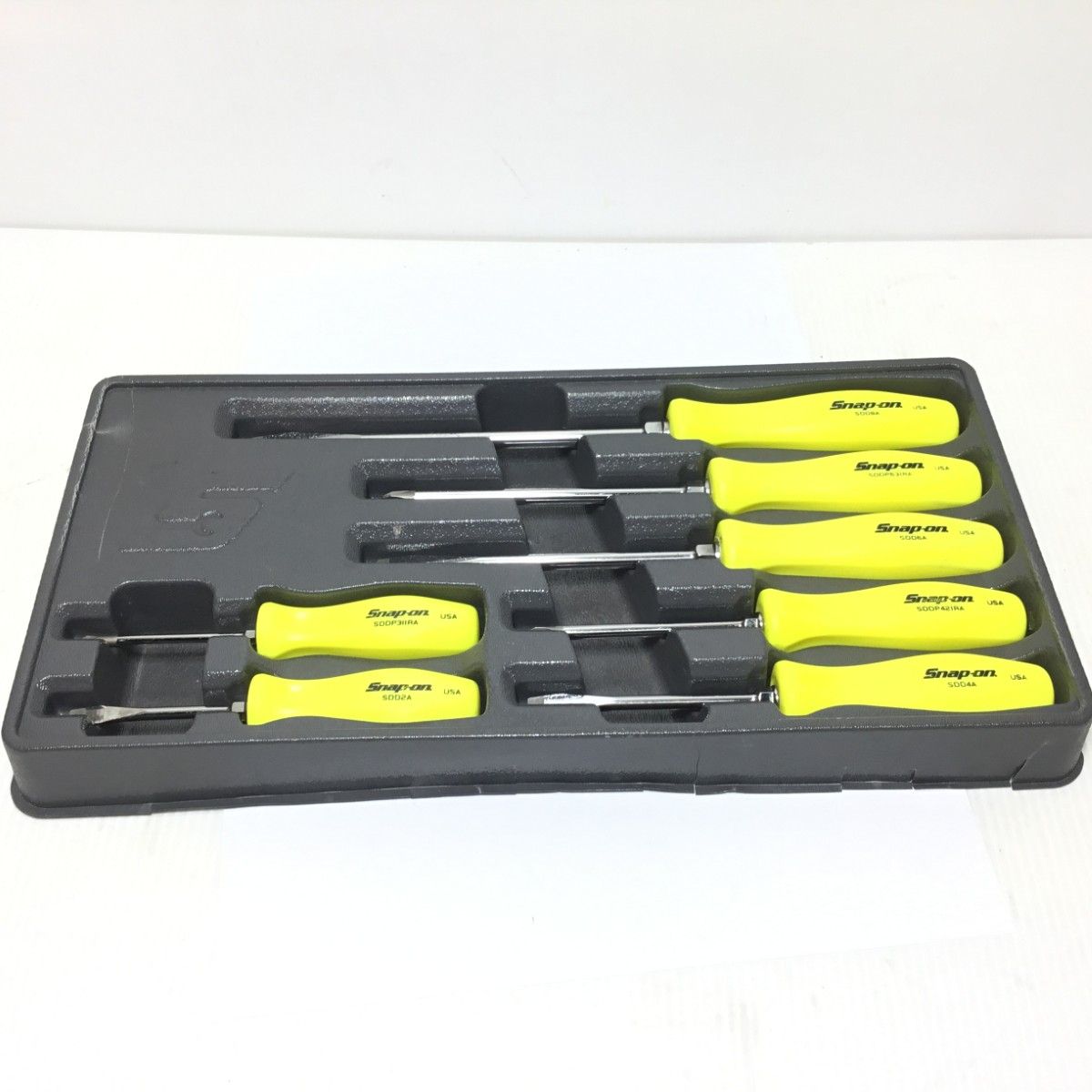 ΘΘSnap-on スナップオン ドライバー7本セット 程度B 箱割れ有 SDDX70A イエロー