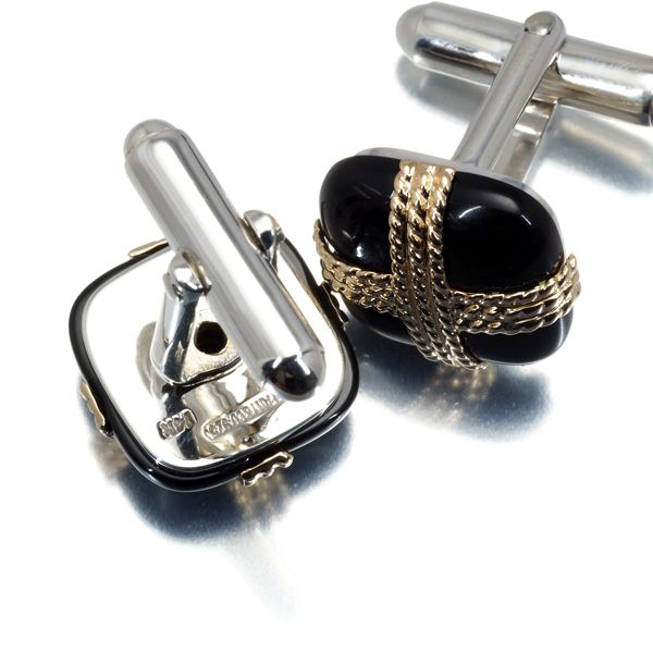 ティファニー カフス オニキス K14YG/シルバー 925 #164255