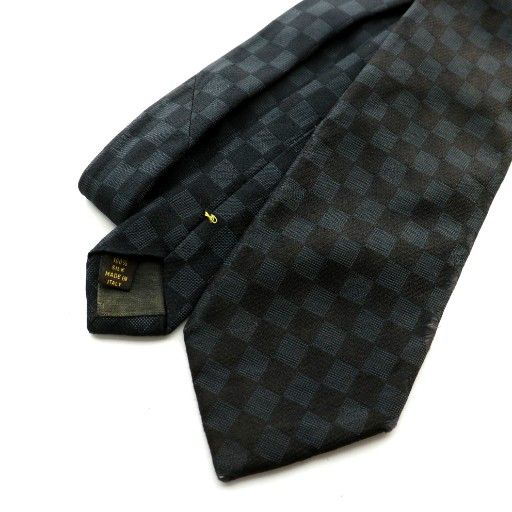 LOUIS VUITTON ブラック ダミエチェック柄 ネクタイ LOUIS VUITTON ブラック ダミエチェック柄 ネクタイ ネクタイ