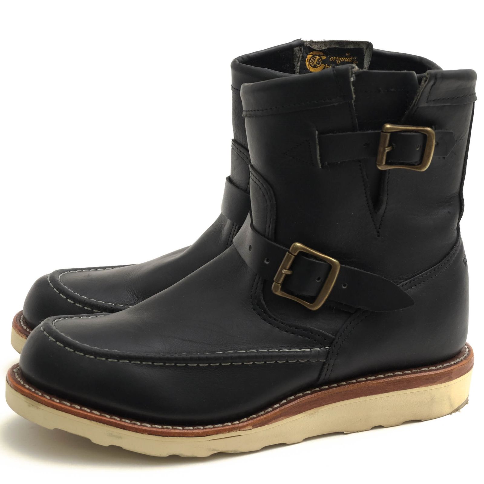 チペワ／CHIPPEWA エンジニアブーツ シューズ 靴 メンズ 男性 男性用 レザー 革 本革 ブラック 黒  97879 7'MOC ENGINEER BOOTS 7インチモックエンジニア モックトゥ Vibramソール