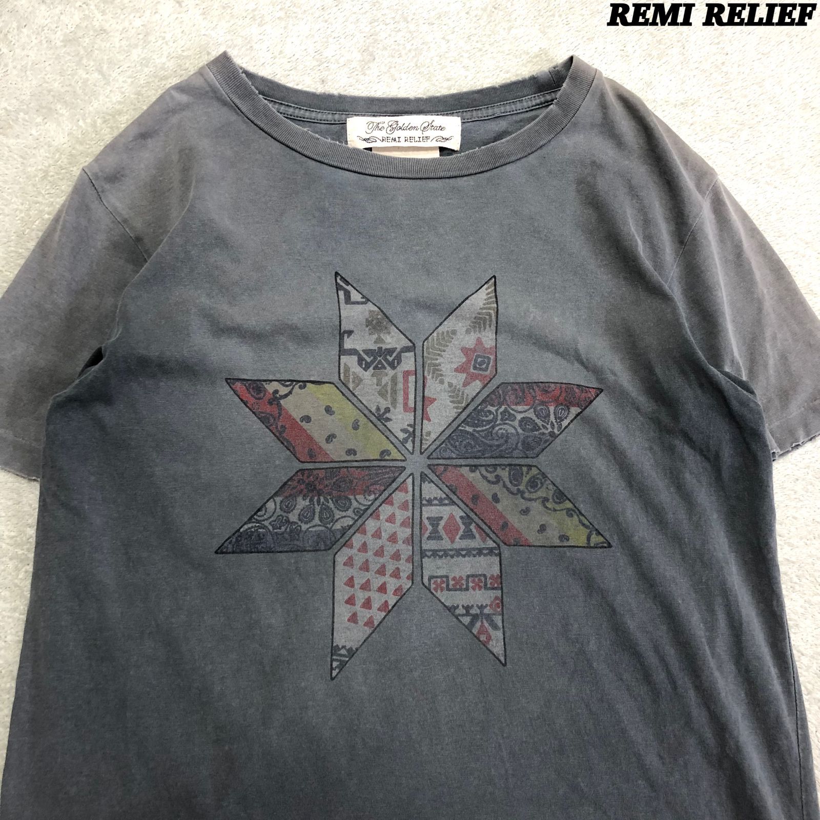 REMIRELIEF レミレリーフ フェードダメージ加工 スウェットパーカー L