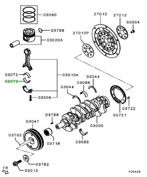 ミツビシ 純正 デリカ D 5 ベアリング コンロッド ロワー BEARING CONNROD LWR 1115A523 Mitsubishi 三菱 Genuine JDM