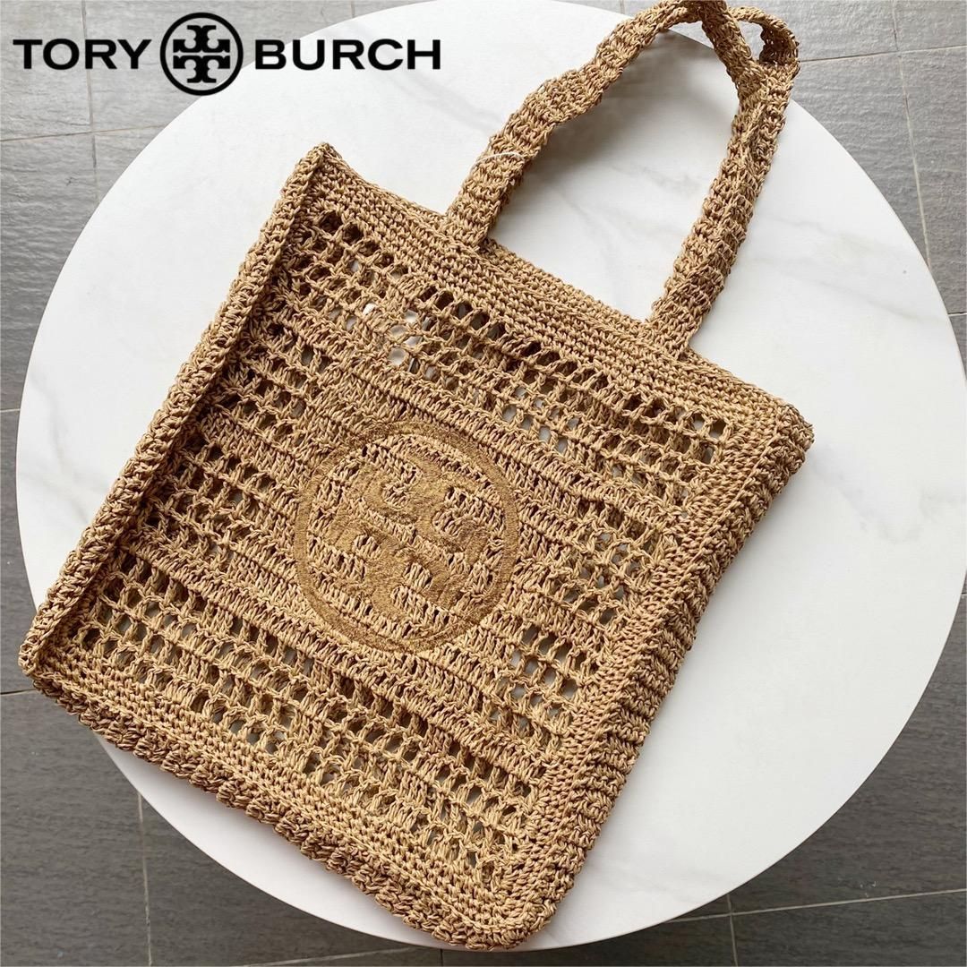 【人気】トリーバーチ☆エラ　トートバッグラフィア　カゴ肩掛け A4可 TORYBURCH トリーバーチ エラ トートバッグラフィア カゴ肩掛け A4可