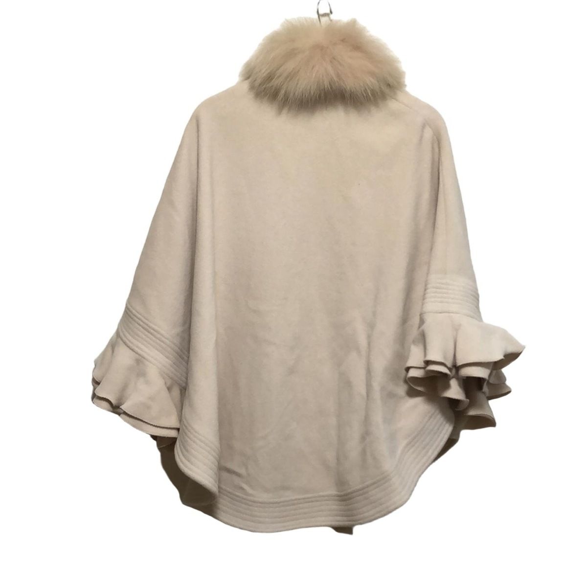 SOV. ソブ ダブル ポンチョ レディース - ベージュ フリル ファー取り外し可 冬