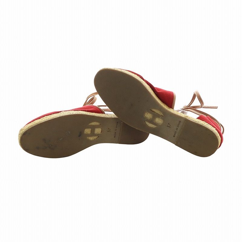 エルメス HERMES エスパドリーユ フラットシューズ リボン Hロゴ 刺繍  