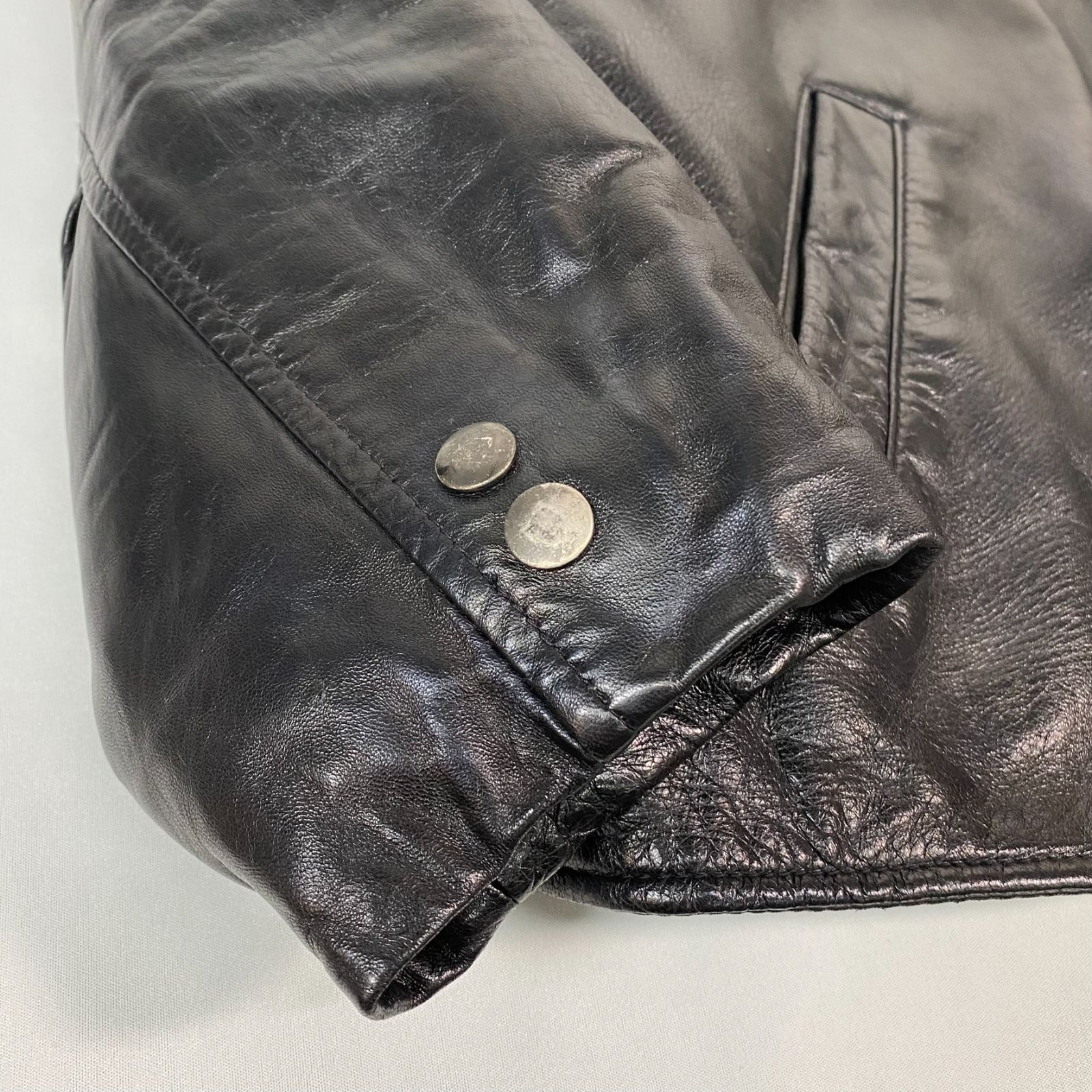 90s 00s　WILSONS ブラック レザージャケット ヴィンテージ 90s Wilsons Black Leather Padded Moto Jacket - Men's Large