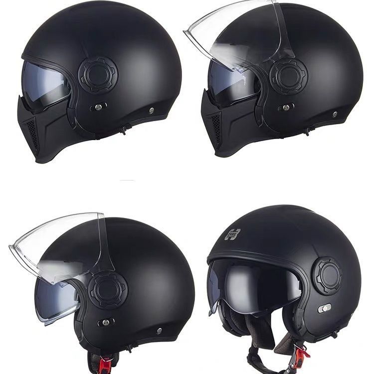 人気商品多機能バイクヘルメット フルフェイスヘルメット ジェットハーレーダブルレンズM〜XXLサイズ