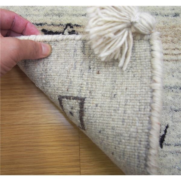ギャッベ ラグマット/絨毯 【約60×90cm L16】 ニュージーランドウール