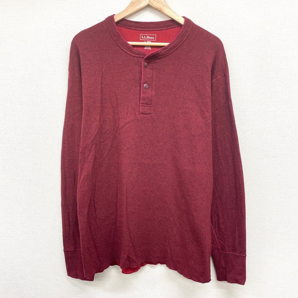 LLBean Lサイズ Tシャツ カットソー(七分 長袖) 赤 - トップス