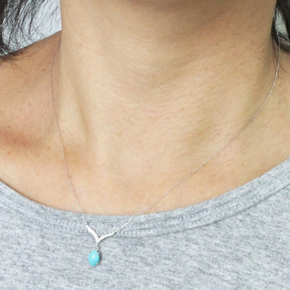 K18 マグネットネックレス 750 18金 ダイヤモンド ターコイズ石 ターコイズネックレス ダイヤモンド+18k金 K18 マグネットネックレス