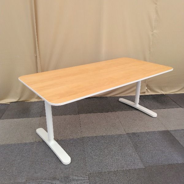 【訳アリ 中古】 IKEA イケア 昇降テーブル BEKANT ベカント 18222 ベージュ 昇降テーブル　昇降式テーブル ダイニング テーブル 脚 高さ調節 伸縮 リビングテーブル リフティングテーブル セン