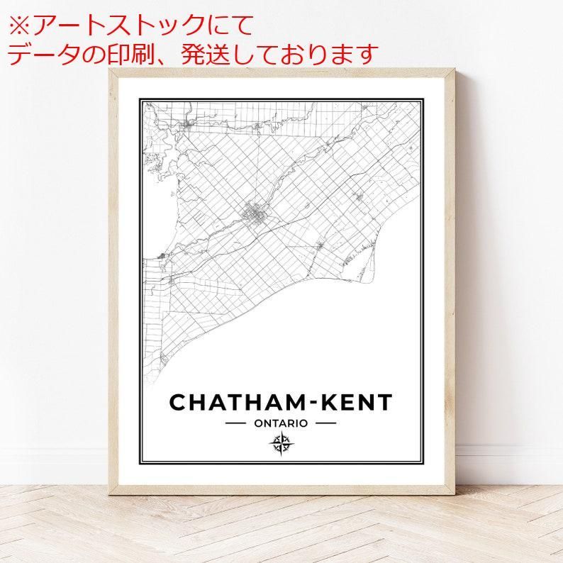 mz ポスター A1 サイズ (~A4まで対応可) チャタム・ケント地図印刷