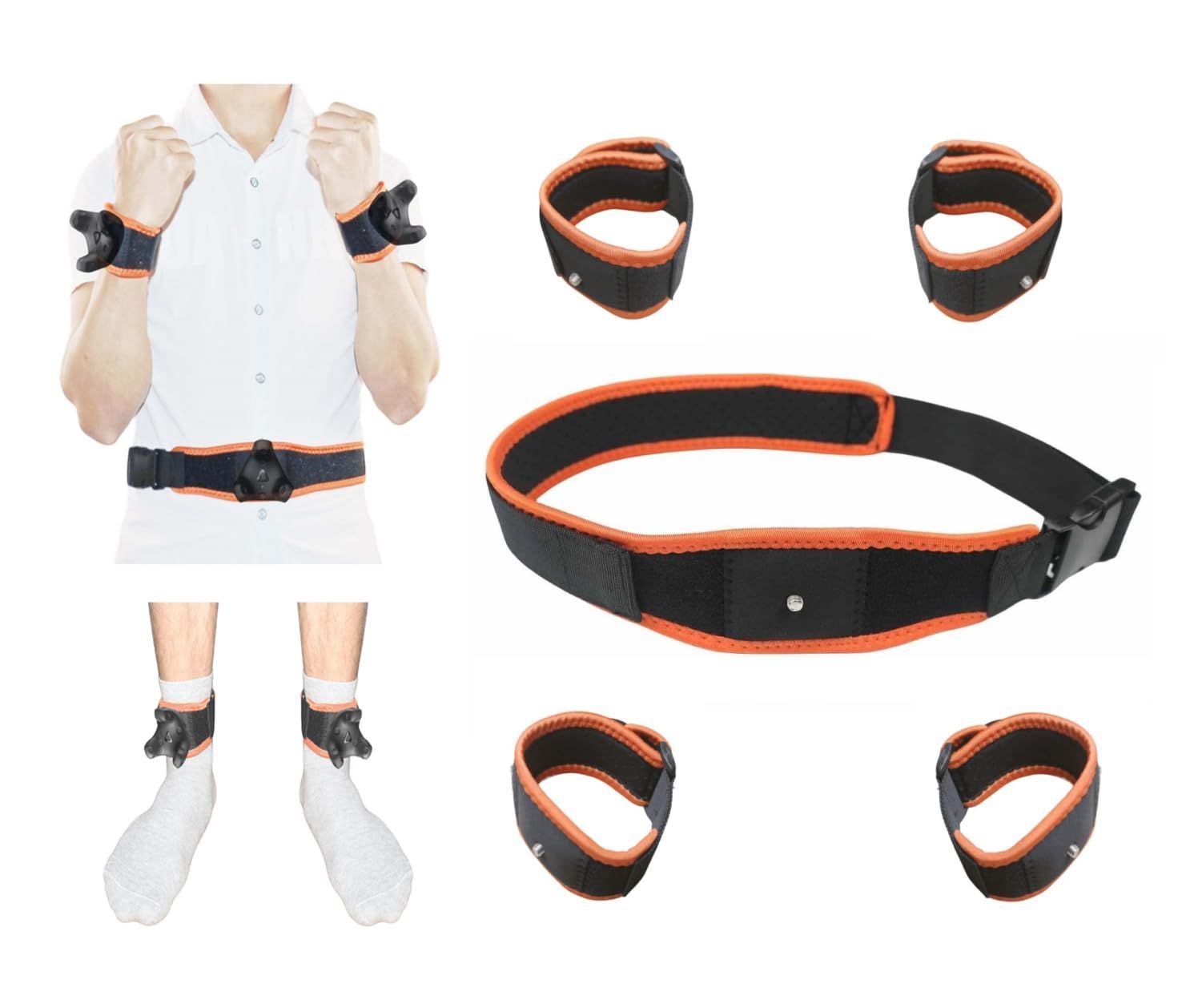 Jadery VRトラッカーベルト 2025年新モデル 腰＋手首＋足首の5点セット Ultimate Tracker viveトラッカー Tundraトラッカー用VRゲームフルトラ ストラップ