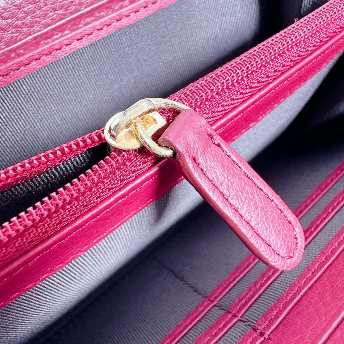 クロコダイル 52658 マット ラウンドファスナー 外ポケット付 長財布  