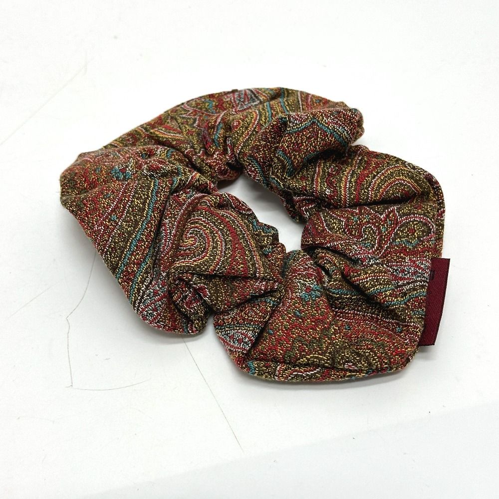 エトロ　シュシュ ETRO エトロ シュシュ ペーズリー シルク ブラウン 美品