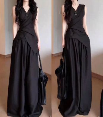 ノースリーブ トップス パンツ セットアップ 2点セット