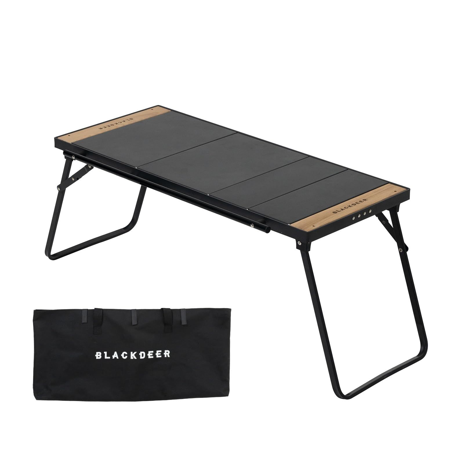 新着商品 モジュール式パネル4枚付き 両側伸縮 軽量 コンパクト 収納バッグ付き キャンプ バーベキュー ハイキング ピクニックに適しています アルミニウム 折りたたみIGTテーブル BLACKDEER