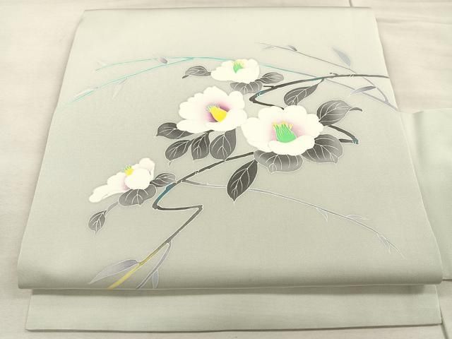 平和屋着物○塩瀬 つけ帯 手描き 地紙槍梅 金彩 正絹 逸品 DAAU5544ps  