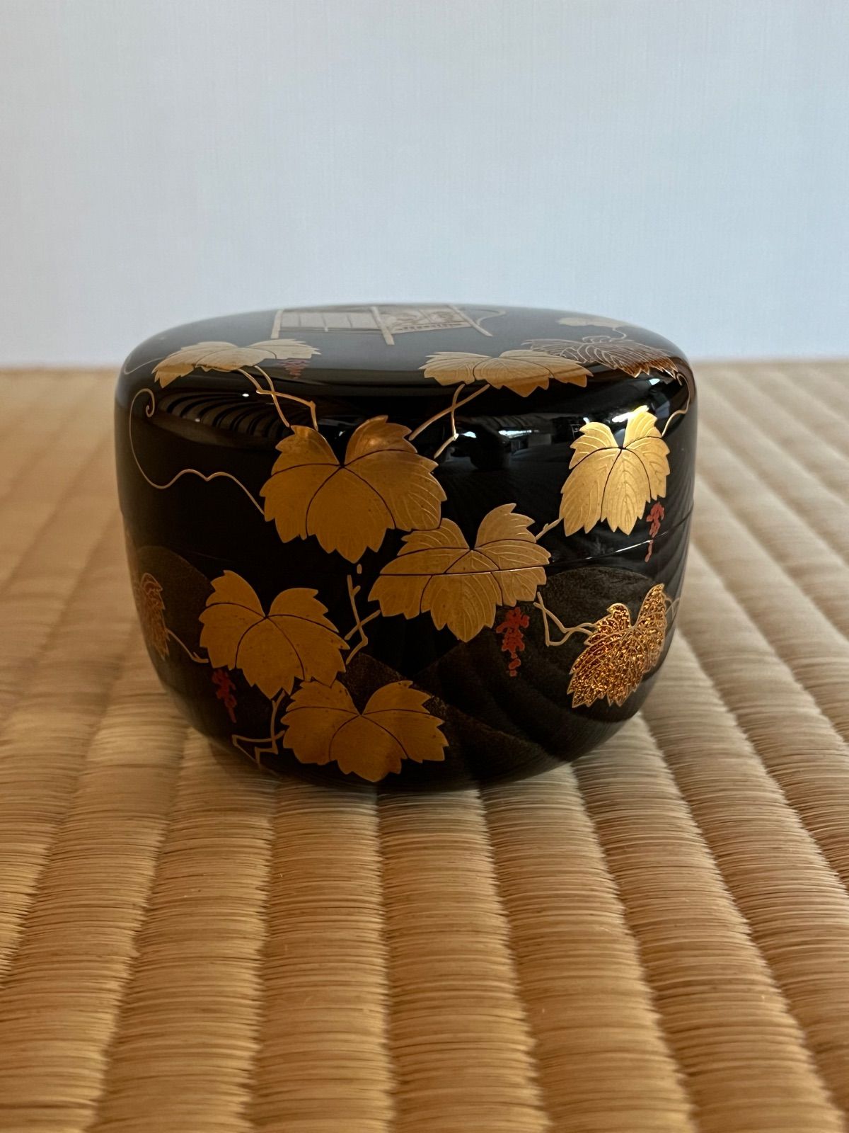 蔦の細道蒔絵 平棗 内銀地 秋の棗 開炉