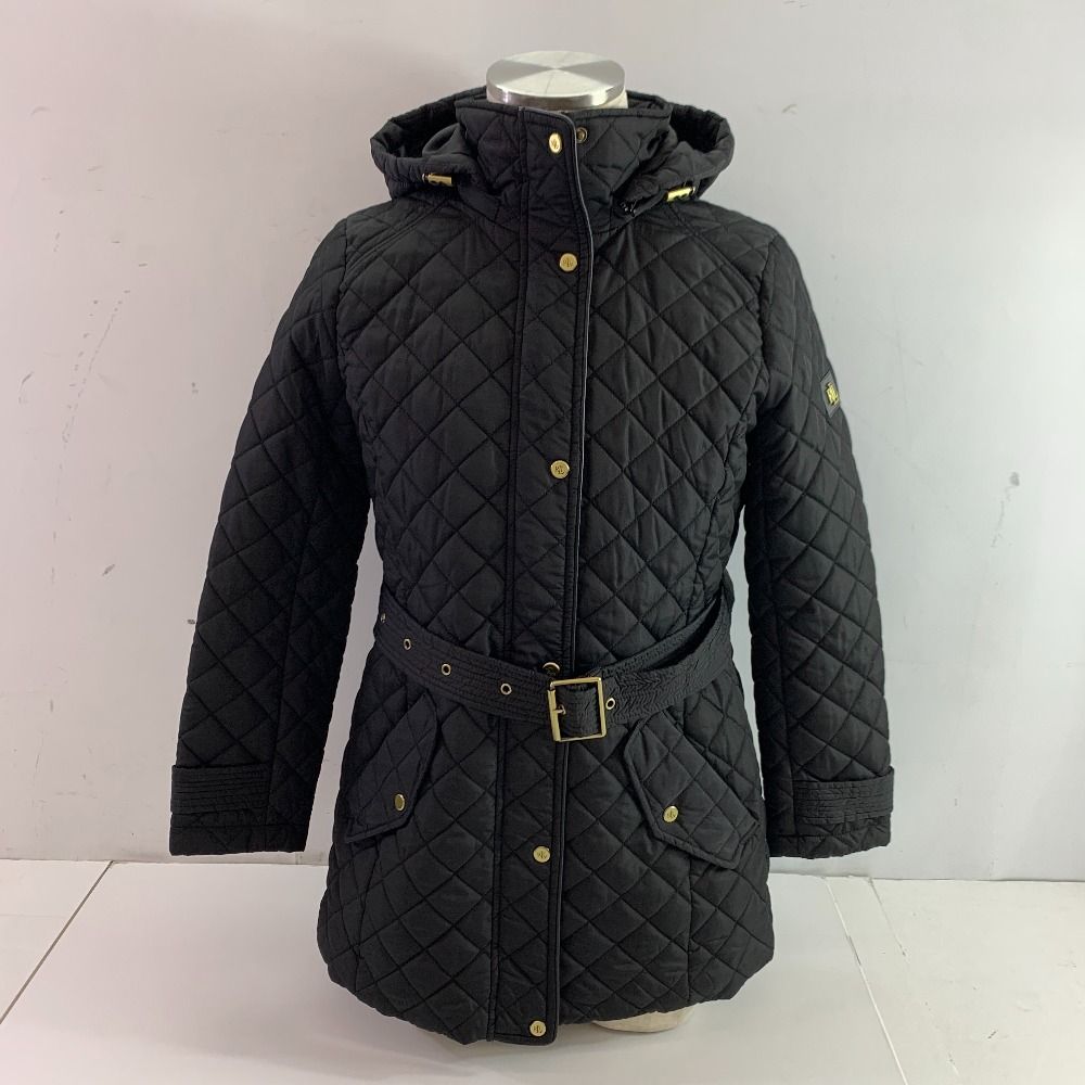 04w3972▽ RALPH LAUREN ラルフローレン キルティングコート レディース ブラック XSサイズ ローレン 八王子店