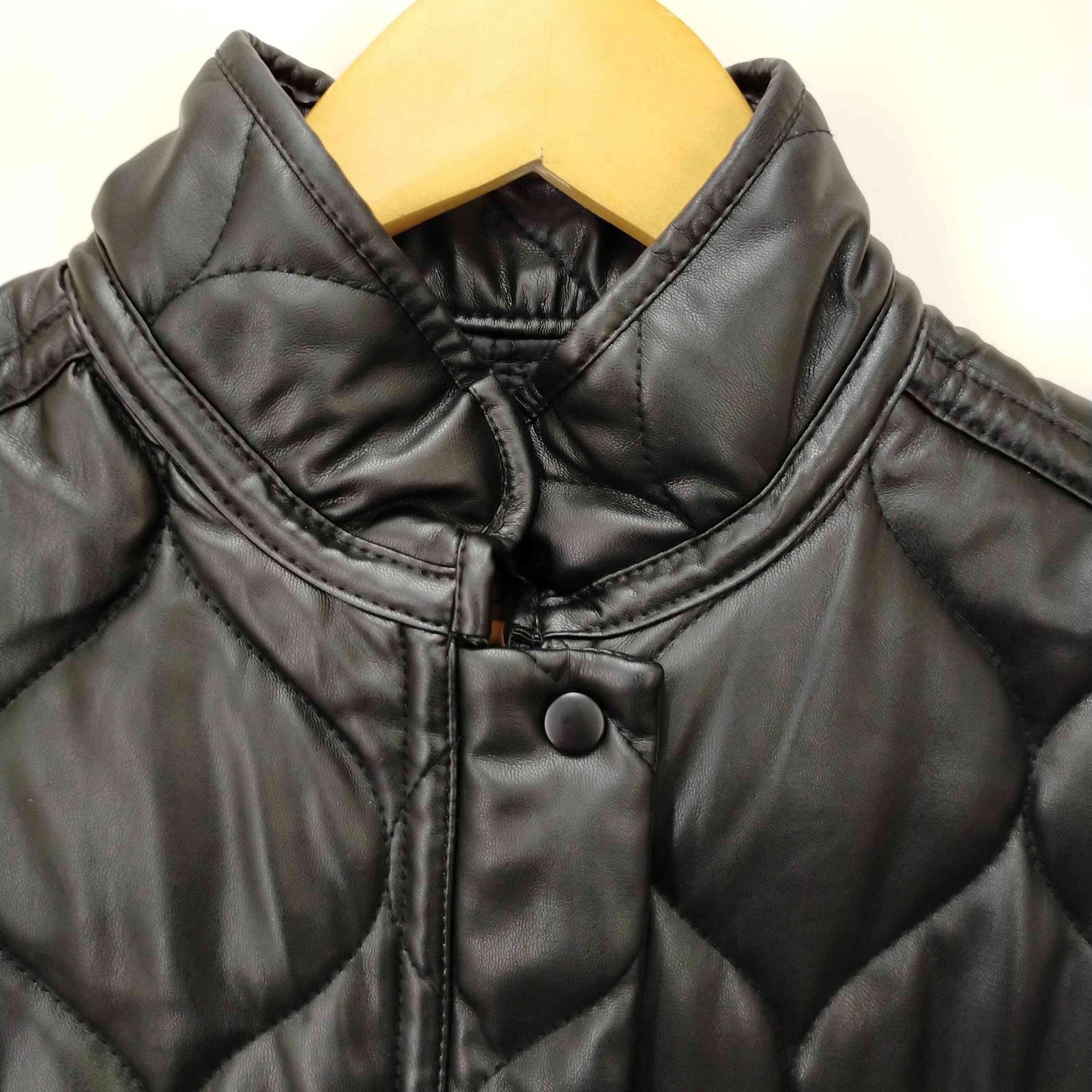 ザラ ZARA キルティング フェイクレザーパフジャケット レディース 