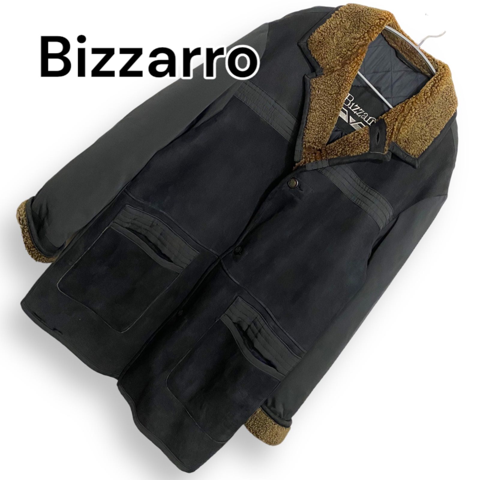 Bizzarro イタリア製ボア付きメンズアウター ブルゾン ジャンパー 防寒 