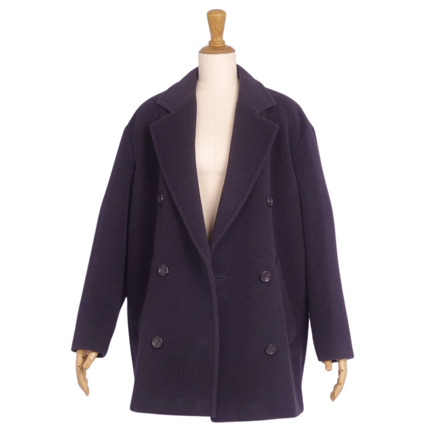 美品 MaxMara マックスマーラ ダブルブレストジャケット 白タグ ネイビー 極美品 マックスマーラ Max Mara 白タグ ジャケット コート ダブルブレ