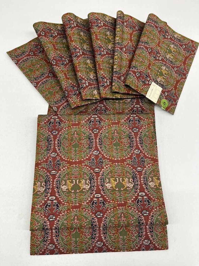 龍村美術織物 円文白虎朱雀錦 九寸名古屋帯 開き名古屋 未使用品 正絹