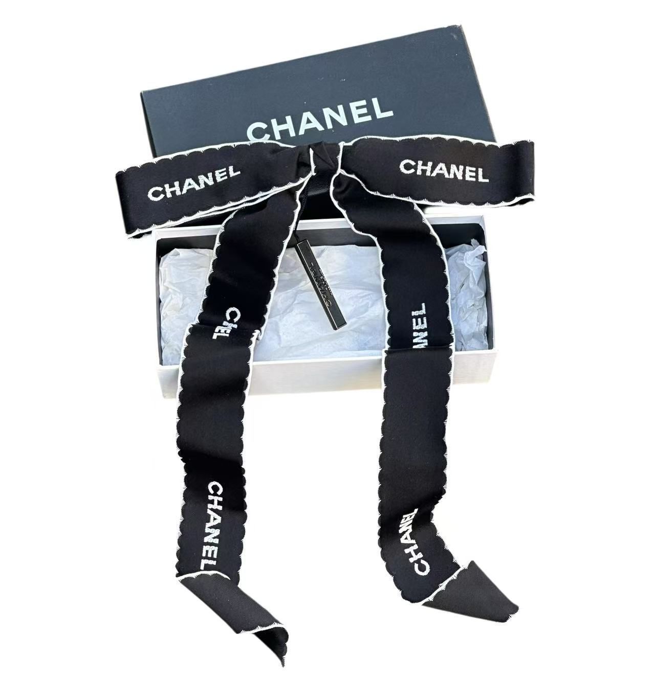 保管品◆本物◆CHANELシャネルアルファベットロゴヴィンテージVintageリボンブローチプレート刻印あり